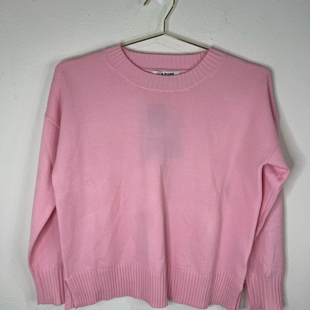Azure Pink Cropped Sweater Women’s Small Soft Knit Pullover Top Casual Cozy - Picture 3 of 8